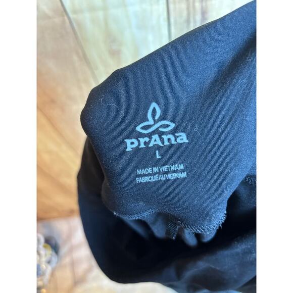 Prana Women's Striped Black Gray Leggings with Pockets Size L - Picture 6 of 7